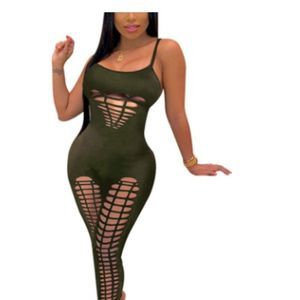 ThusFar Womens Sexy Bodycon Jumpsuit Hollow Out Bodycon Jumpsuits One Piece
